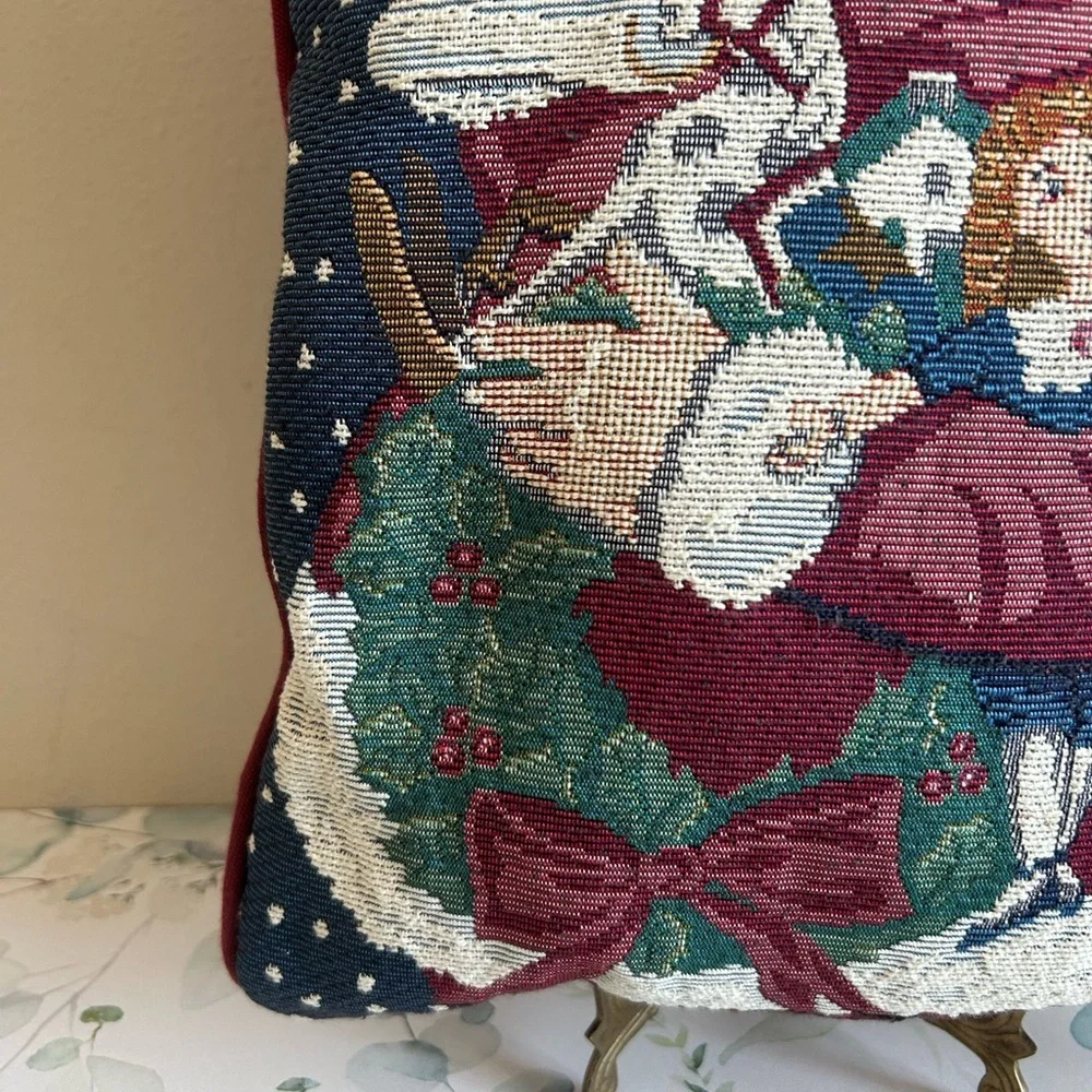 Festive Santa Claus Tapestry Pillow